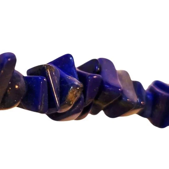 Polished Lapis Lazuli Chip Stone Necklace – 15” Drop - Picture 4 of 5